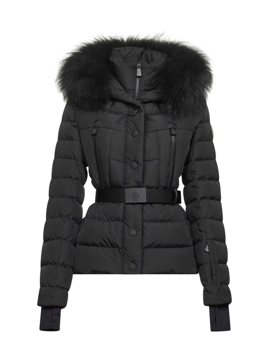 Black Beverley hooded ski down jacket