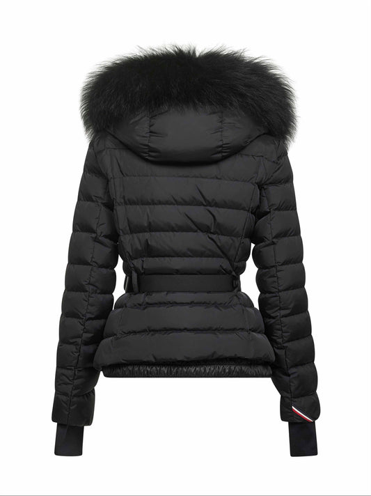 Black Beverley hooded ski down jacket