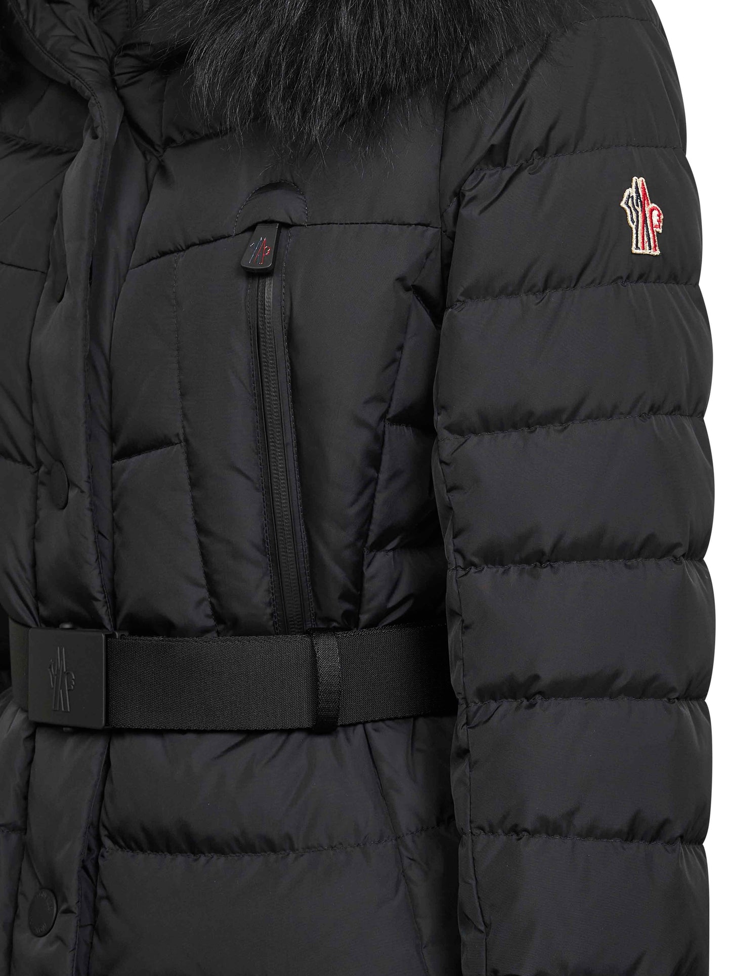 Black Beverley hooded ski down jacket