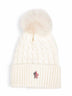 Ivory virgin wool hat with pompom