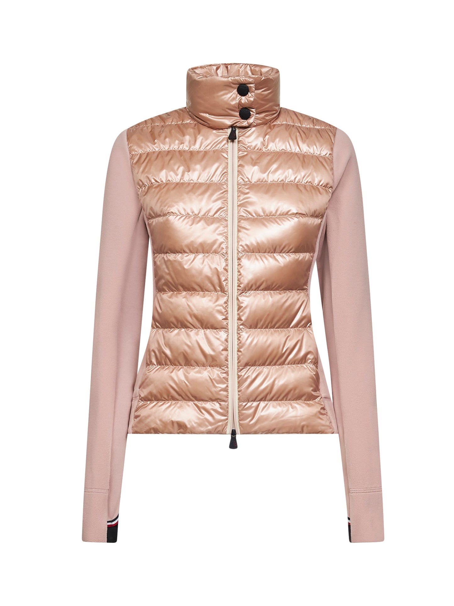 Felpa imbottita con zip rosa