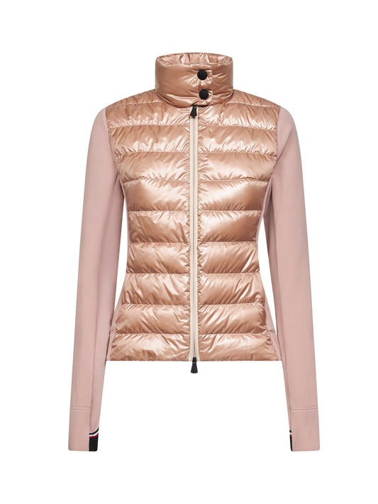 Felpa imbottita con zip rosa