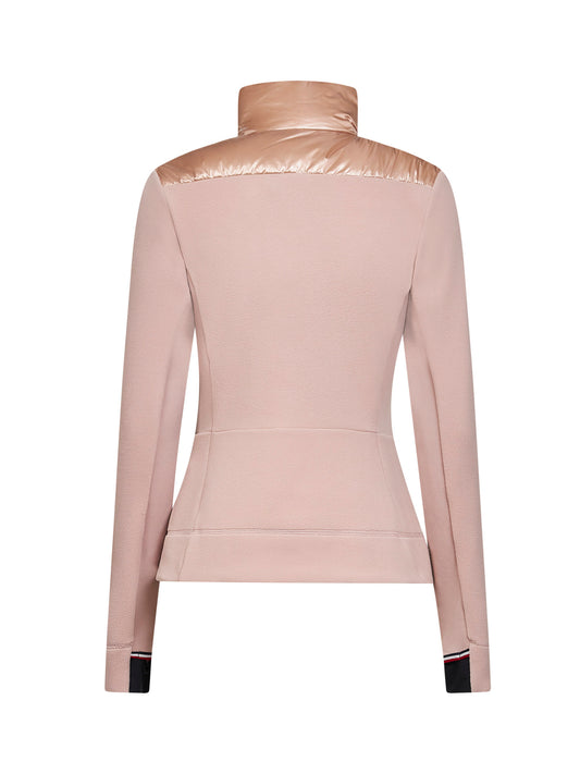 Felpa imbottita con zip rosa