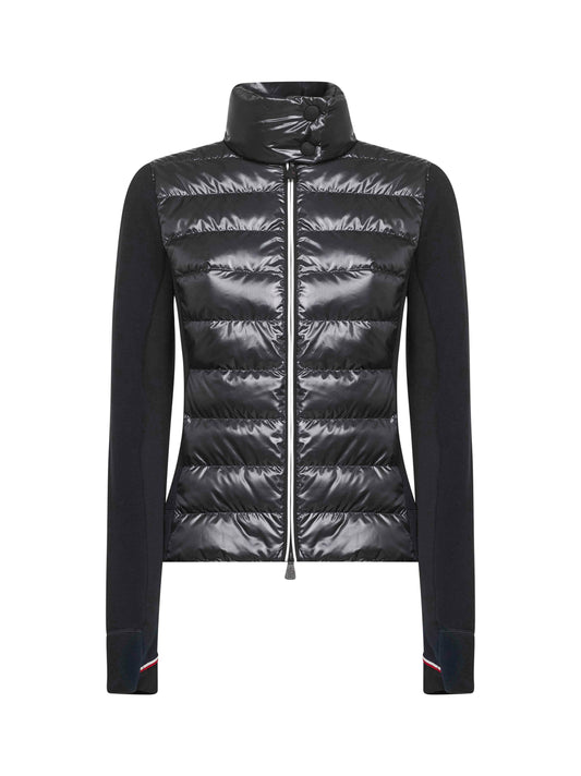 Blue padded zip-up sweatshirt<BR/>