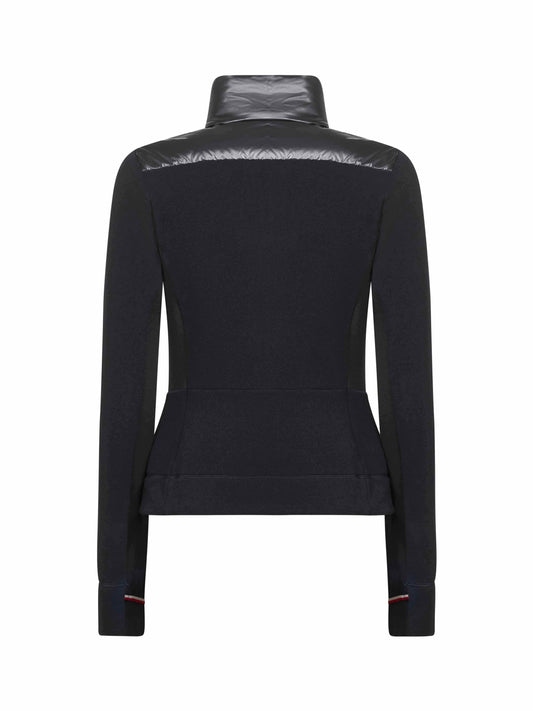 Blue padded zip-up sweatshirt<BR/>