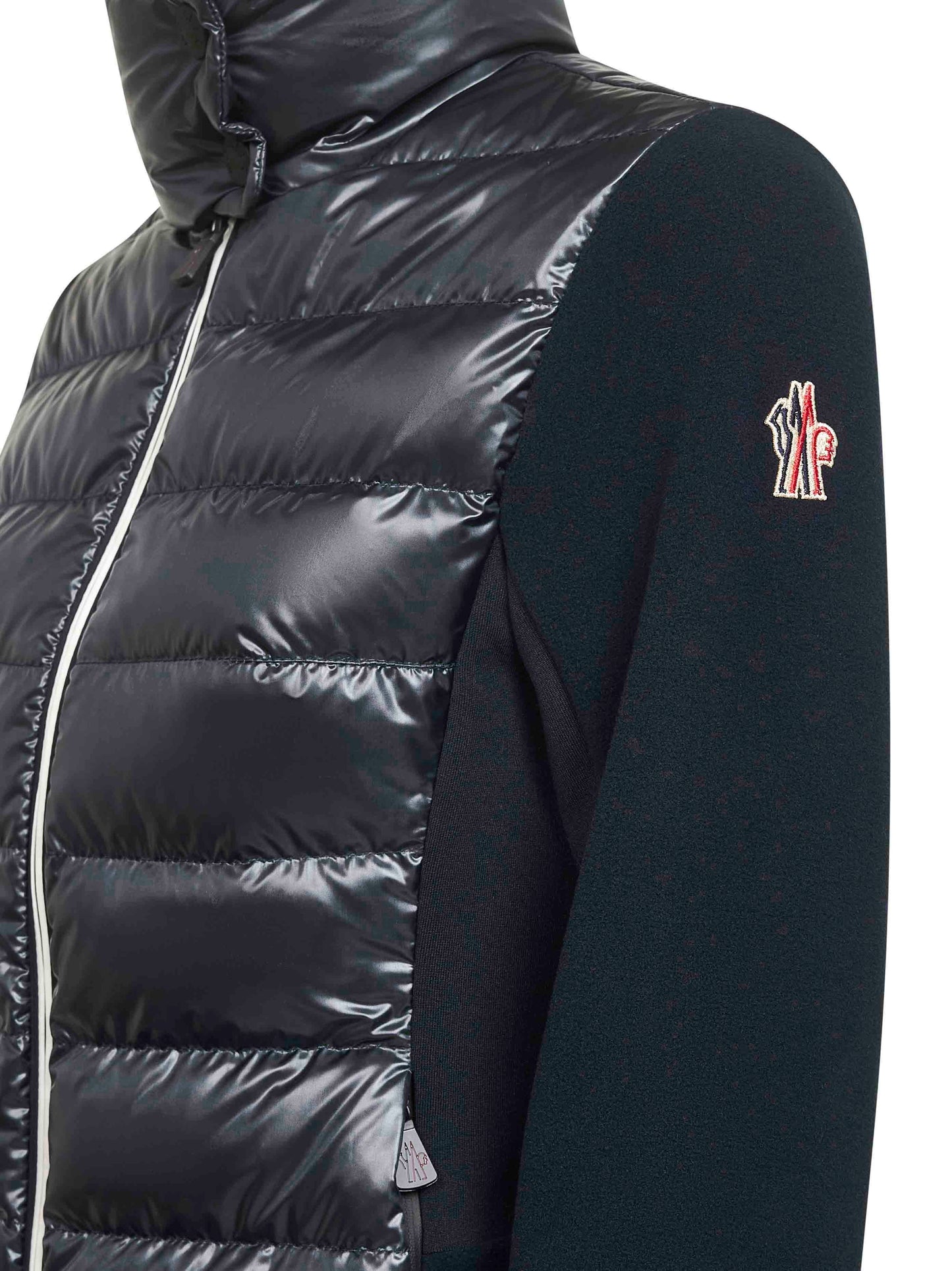 Felpa imbottita con zip blu
