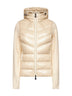 Ivory zip-up hooded padded cardigan