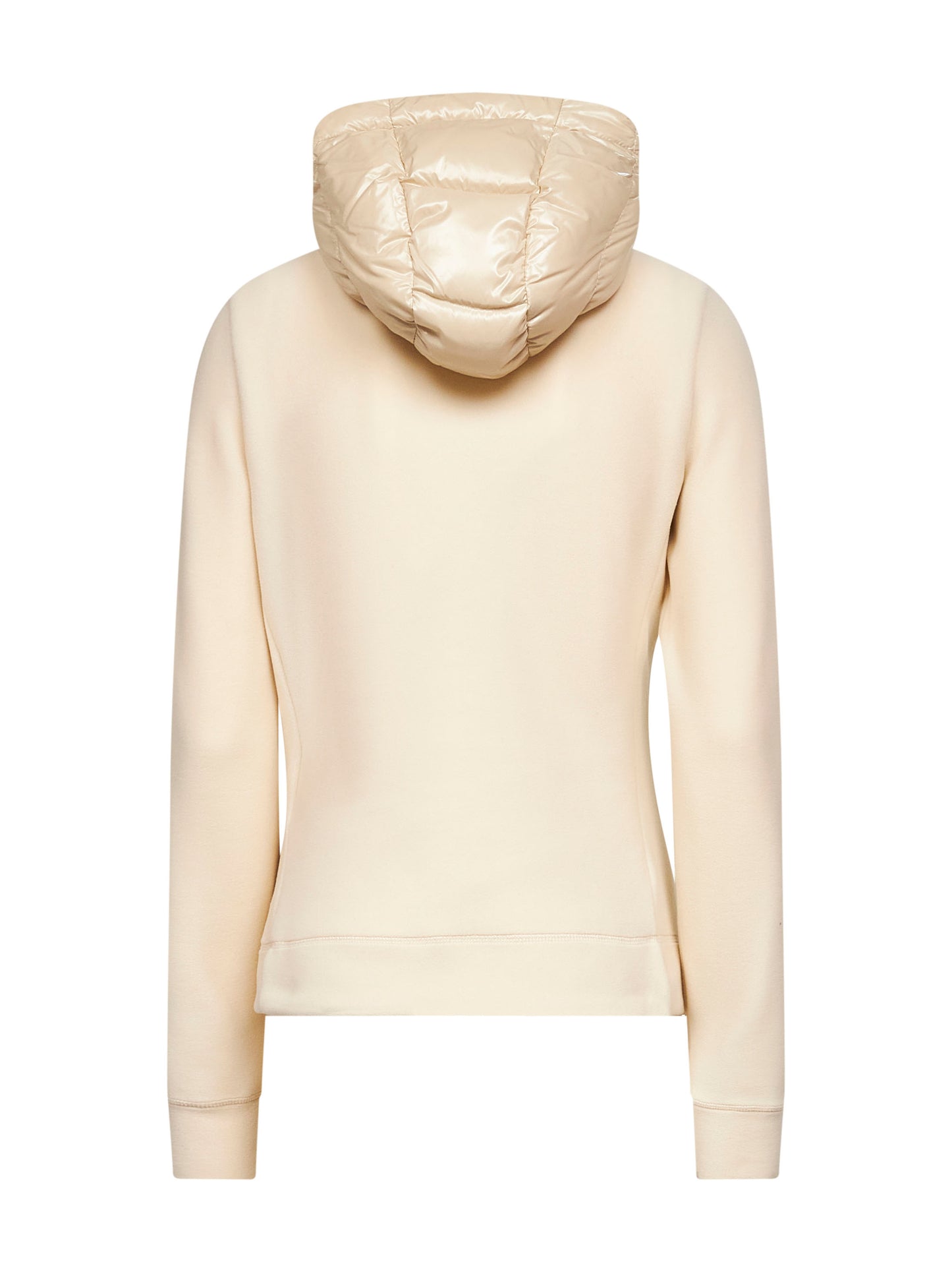 Ivory zip-up hooded padded cardigan