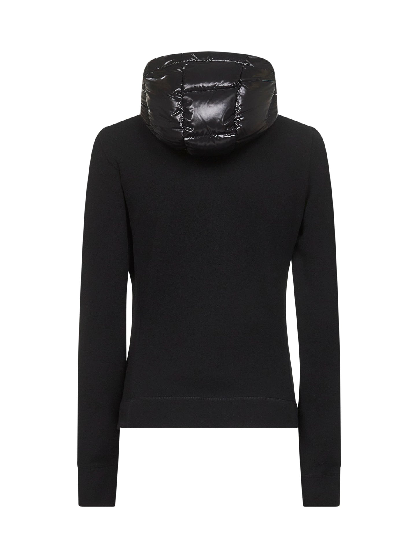 Black zip-up hooded padded cardigan
