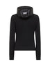 Black zip-up hooded padded cardigan