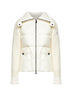 Cardigan imbottito con zip in lana bianca
