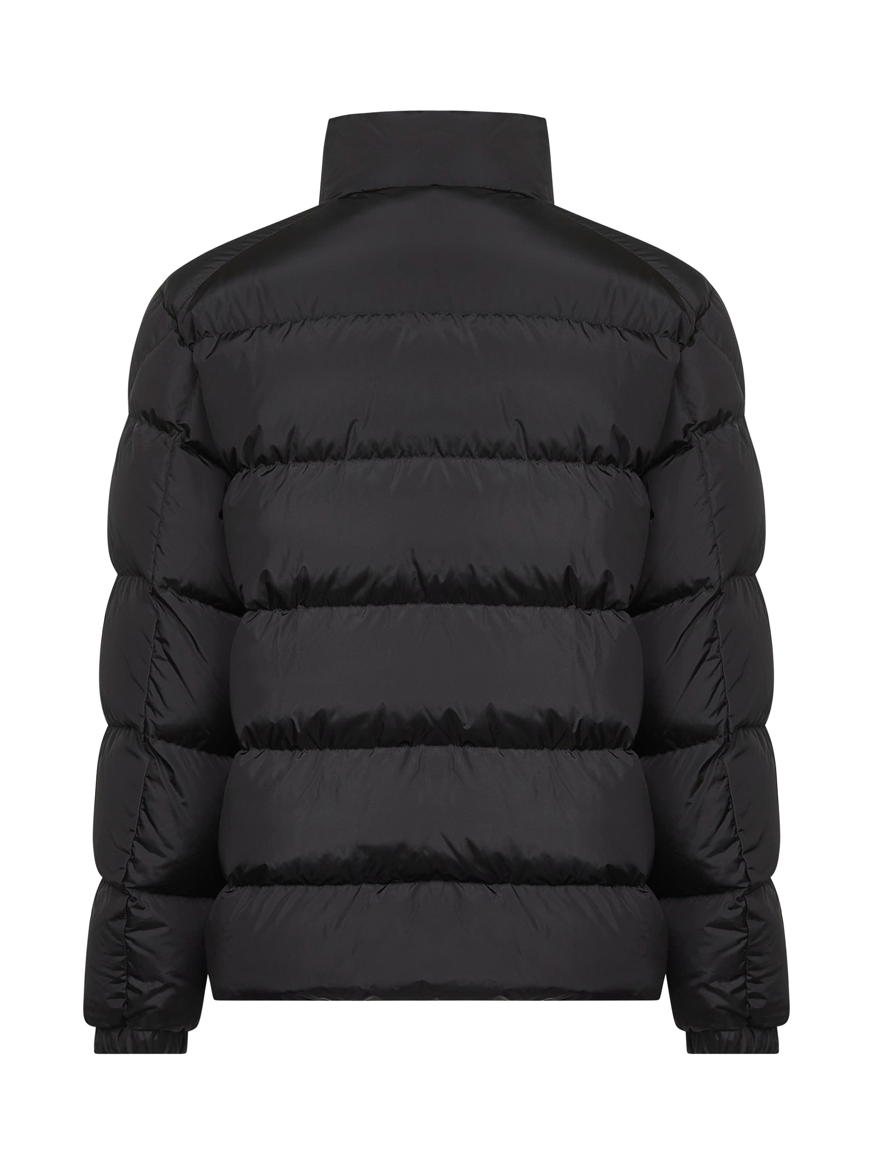 MONCLER ナイロンリード 黒 MONCLER (モンクレール) リップストップナイロン ロゴパッチ