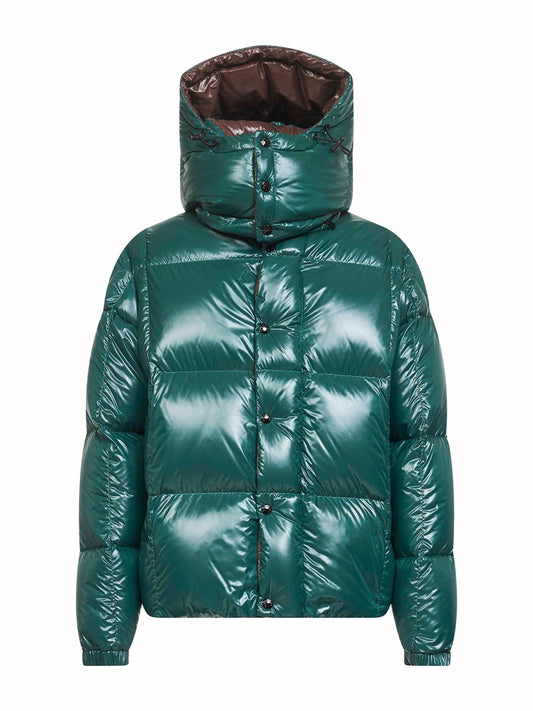 Green Parana hooded short down jacket
