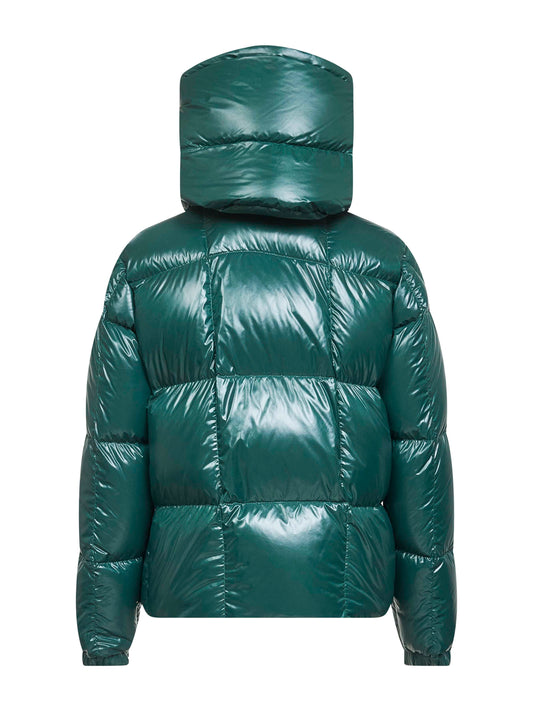 Green Parana hooded short down jacket