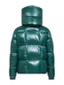 Green Parana hooded short down jacket