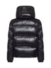 Black Montbeliard short hooded down jacket
