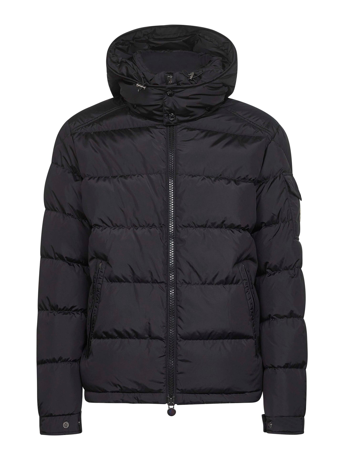 Black Moncler Maya hooded short down jacket