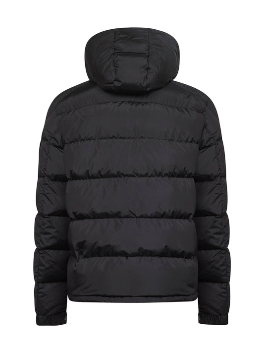 Black Moncler Maya hooded short down jacket