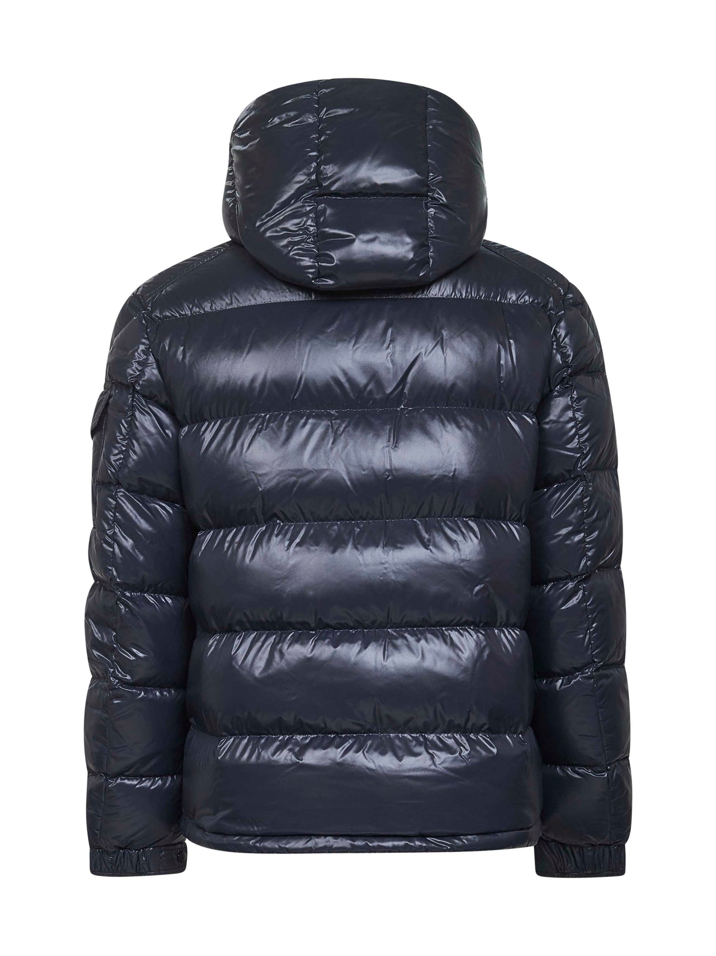 Blue Moncler Maya short hooded down jacket