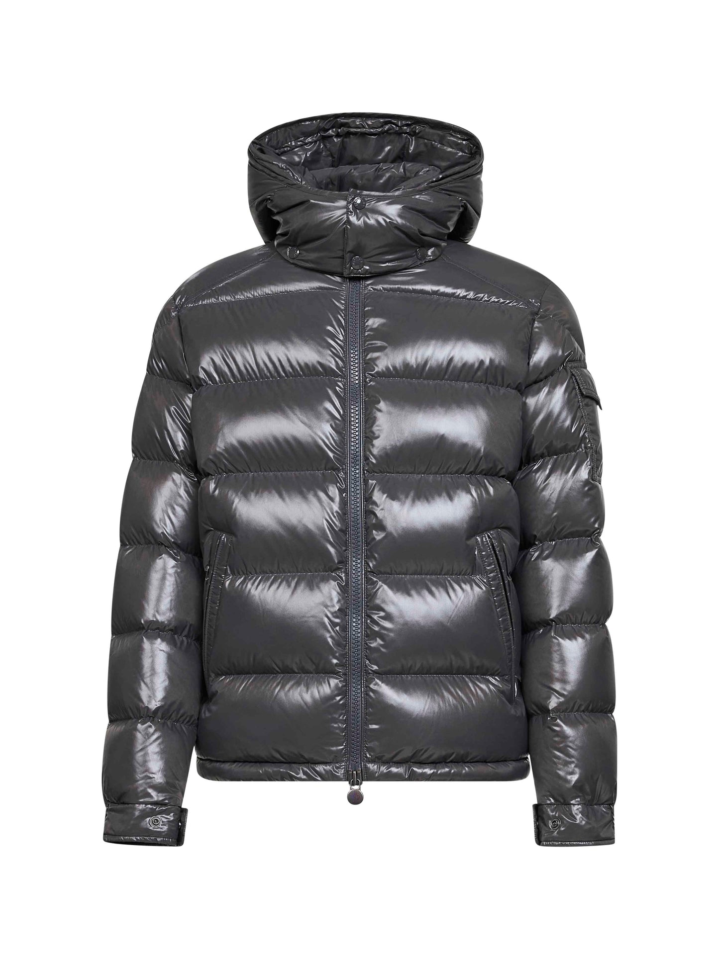 Grey Moncler Maya short hooded down jacket