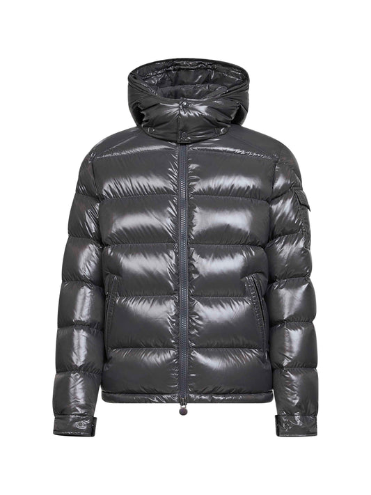 Grey Moncler Maya short hooded down jacket