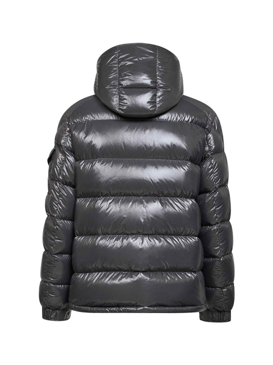 Grey Moncler Maya short hooded down jacket