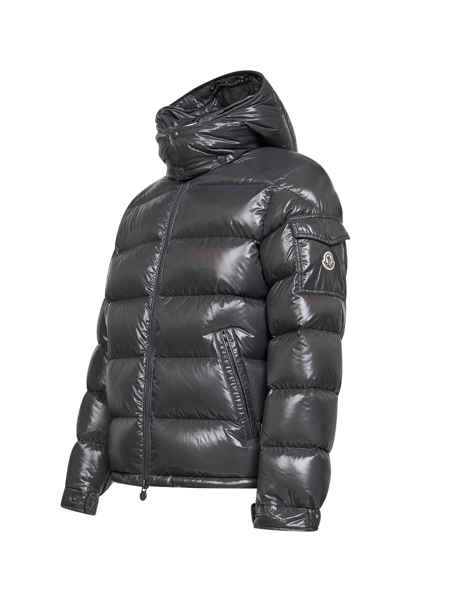 Grey Moncler Maya short hooded down jacket