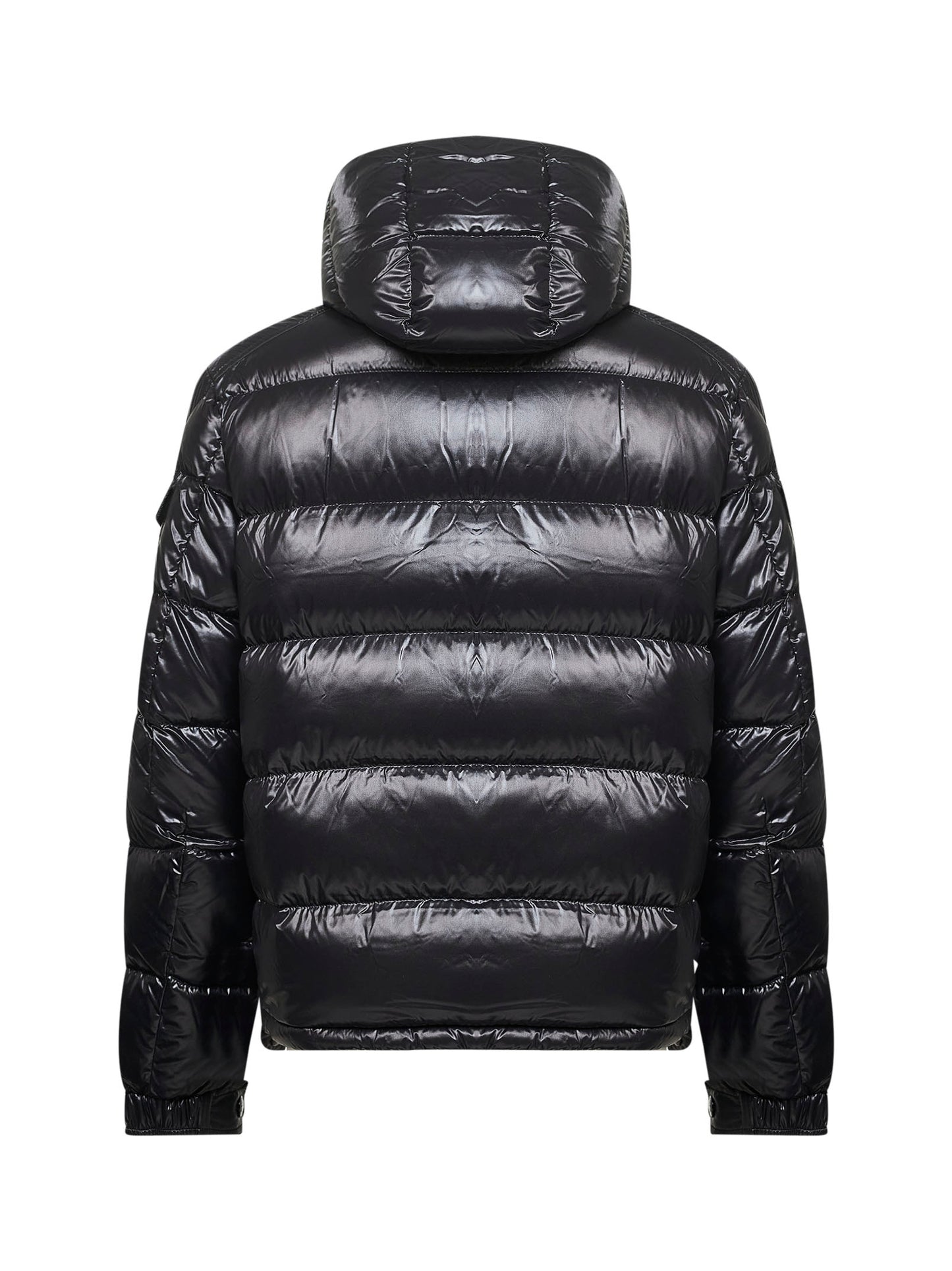 Black Moncler Maya short hooded down jacket