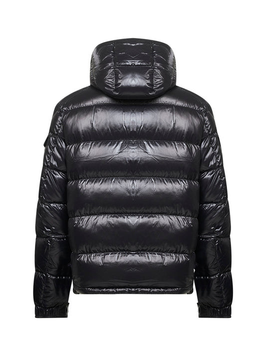Black Moncler Maya short hooded down jacket