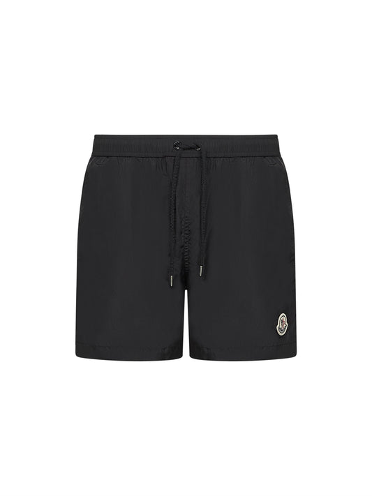 Black nylon swim shorts