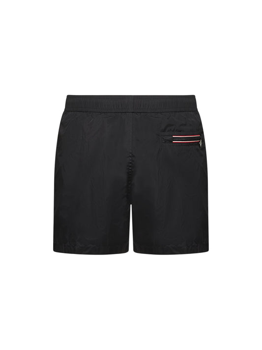 Black nylon swim shorts