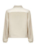 Beige padded seersucker zip-up shirt