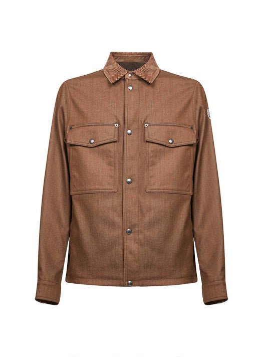 Brown denim shirt jacket