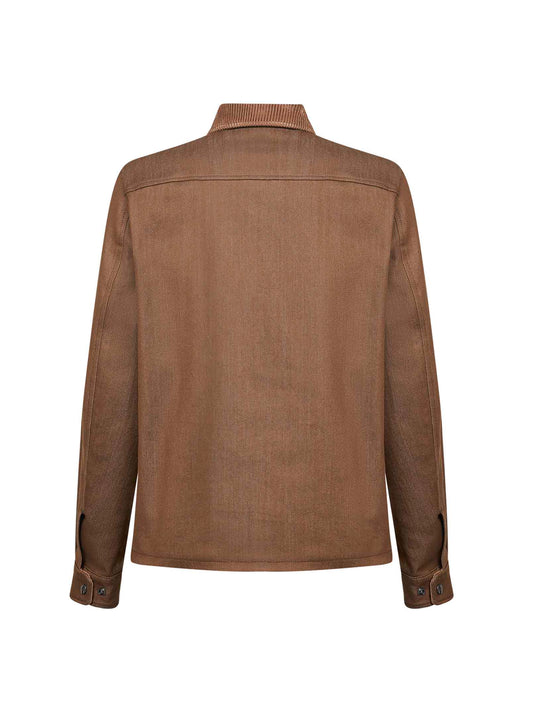 Brown denim shirt jacket