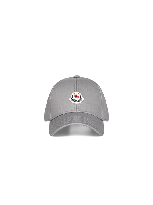 Grey cotton gabardine baseball cap