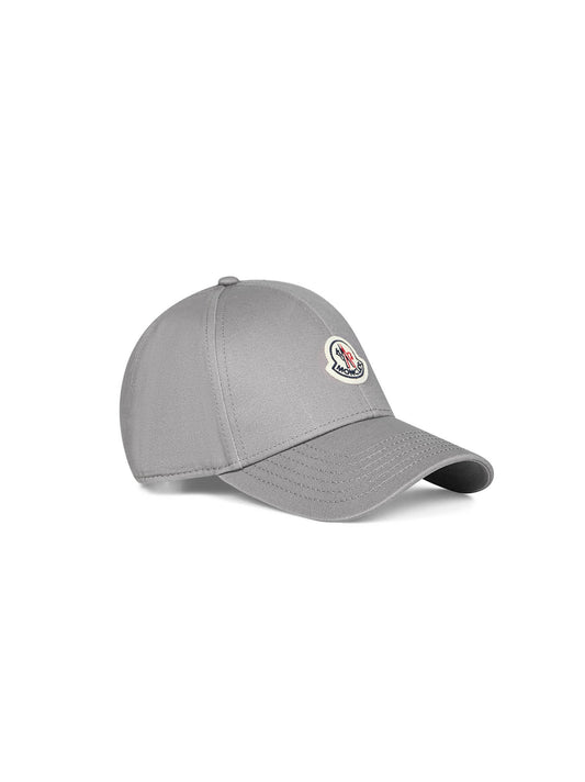 Grey cotton gabardine baseball cap