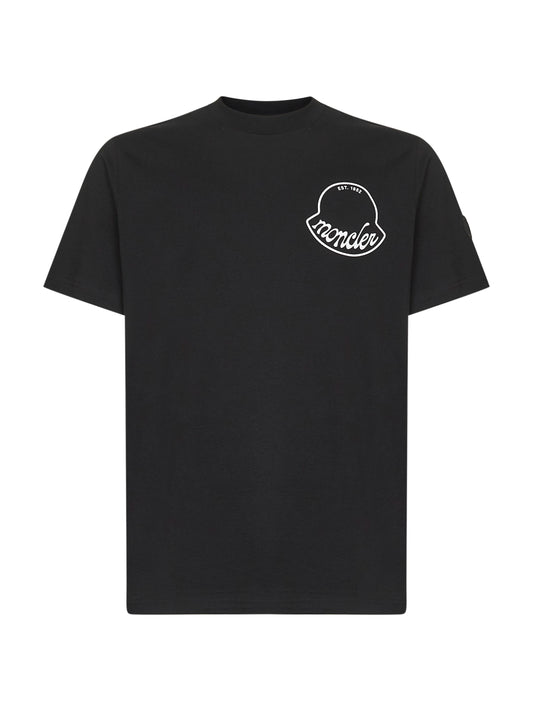 Black cotton logo T-shirt