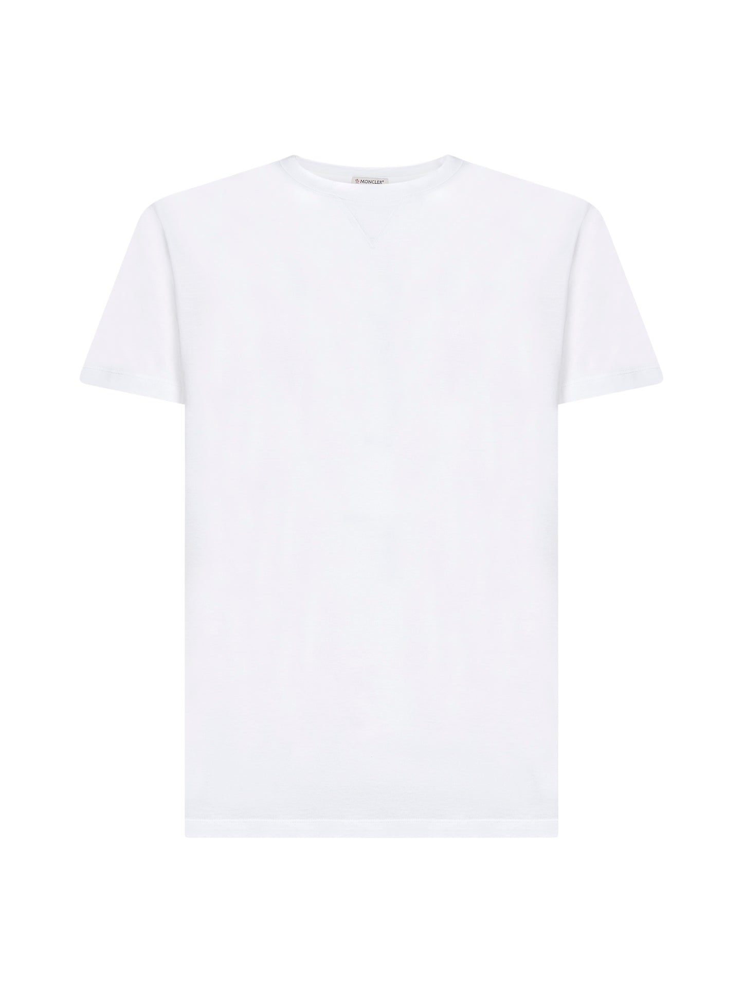 White cotton double logo patch T-shirt