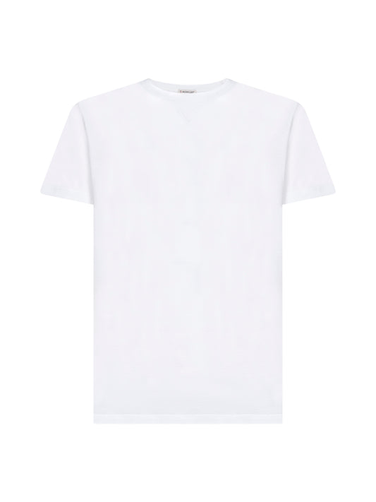 White cotton double logo patch T-shirt