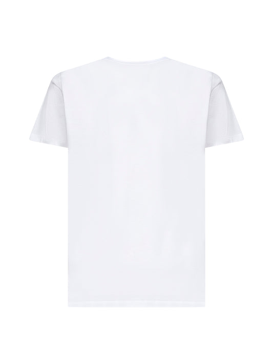 White cotton double logo patch T-shirt