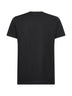 Black cotton double logo patch T-shirt