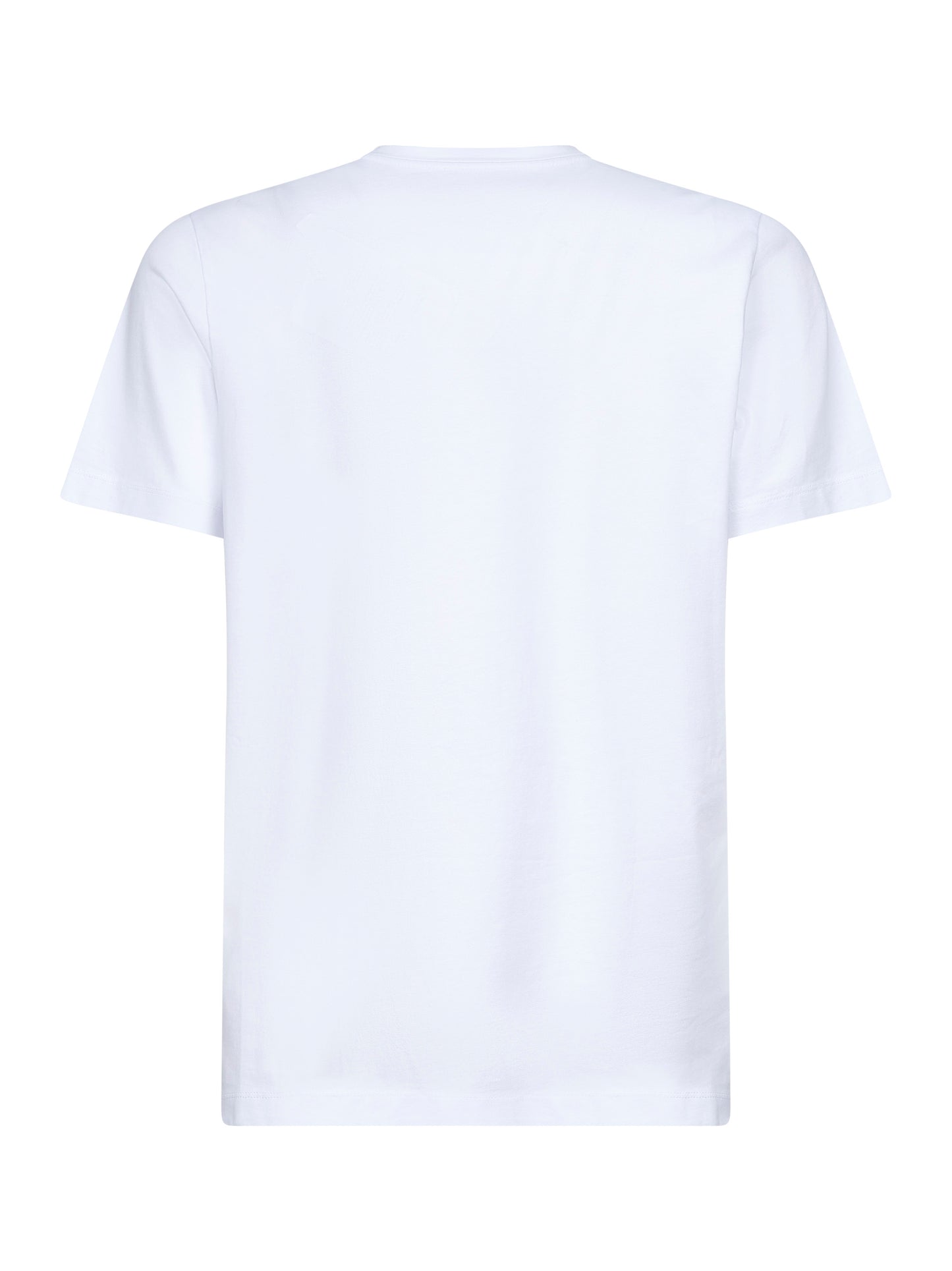 White cotton flocked logo T-shirt