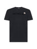 Blue cotton flocked logo T-shirt