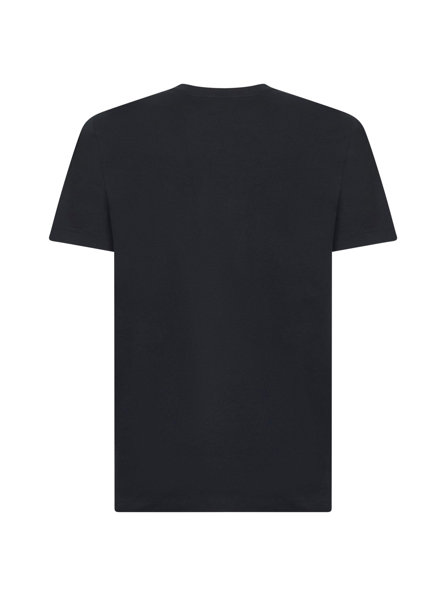Blue cotton flocked logo T-shirt