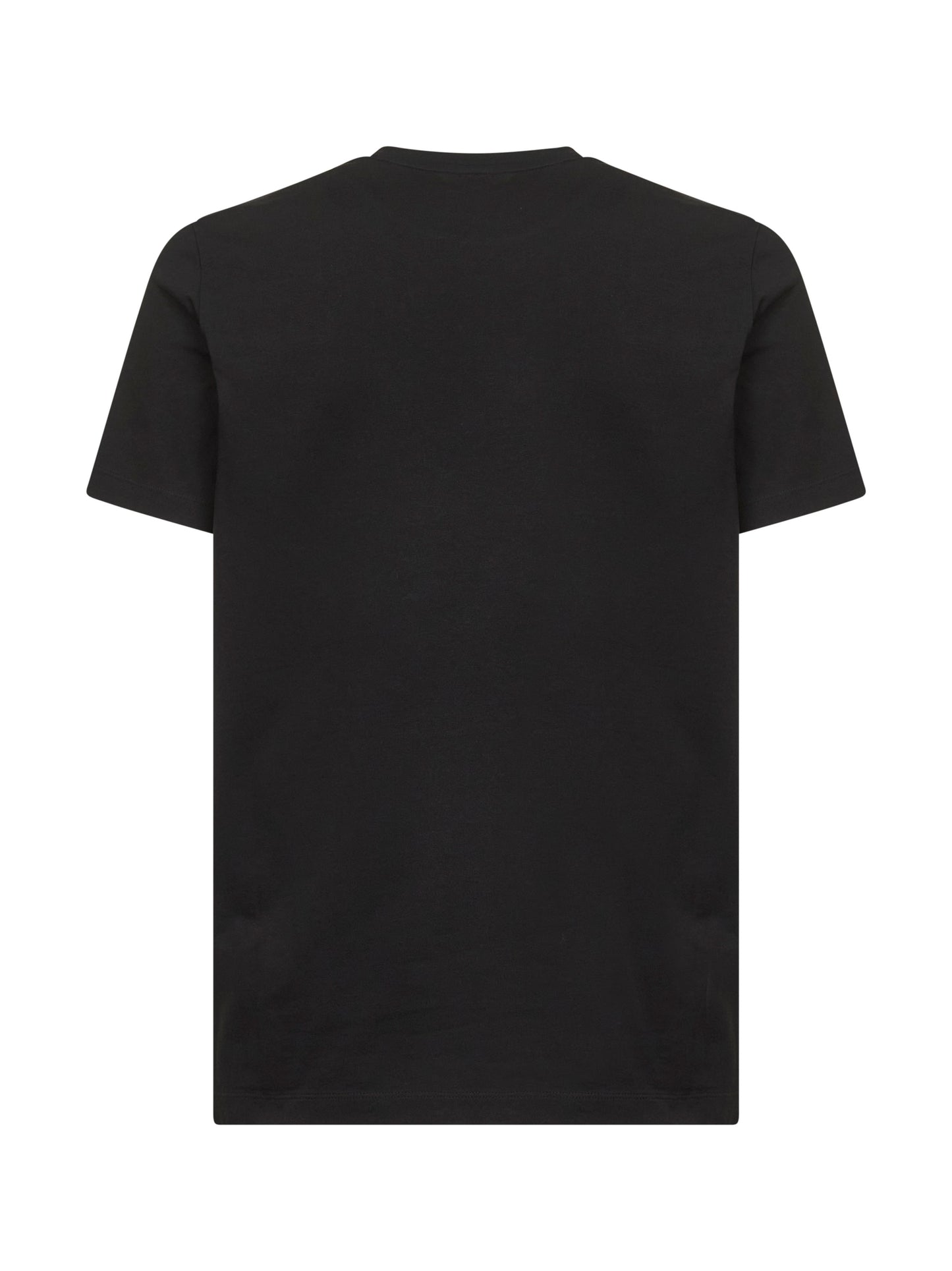 Black cotton flocked logo T-shirt