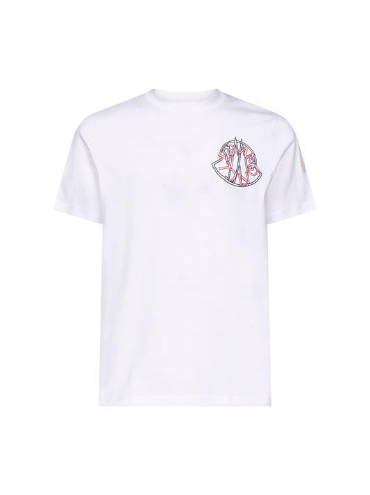 T-shirt con logo in jersey di cotone bianco