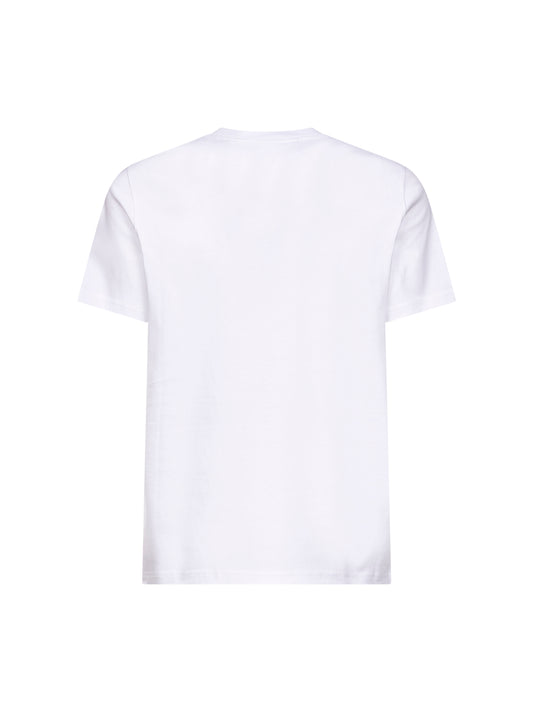 T-shirt con logo in jersey di cotone bianco