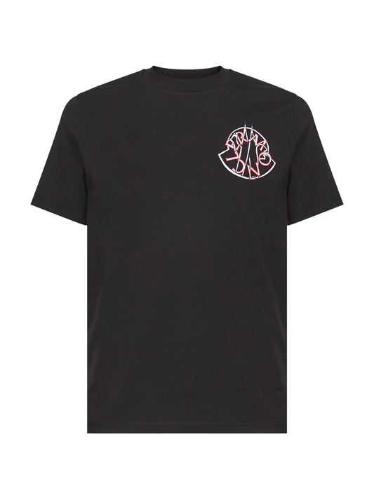 T-shirt con logo in jersey di cotone blu