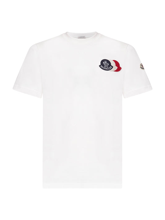 Ivory cotton tricolour logo T-shirt