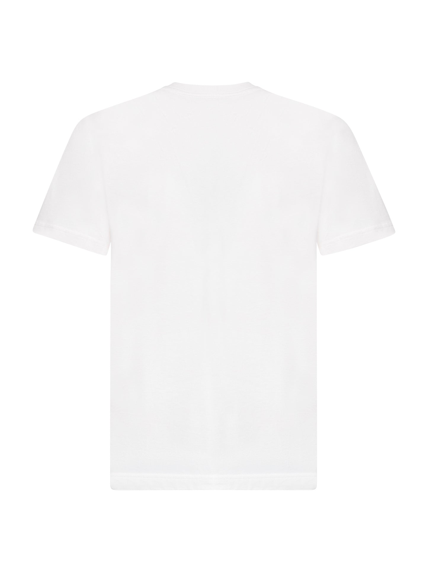 T-shirt in cotone avorio con logo tricolore